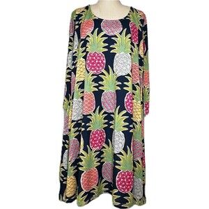 Simply Southern Pineapple Multicolor Dress With Pockets‎ Size Medium